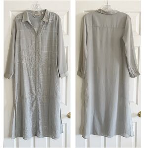 NWOT Soft Surroundings Women’s Petite Sheer Ibiza Button Front Maxi Dress Sz M